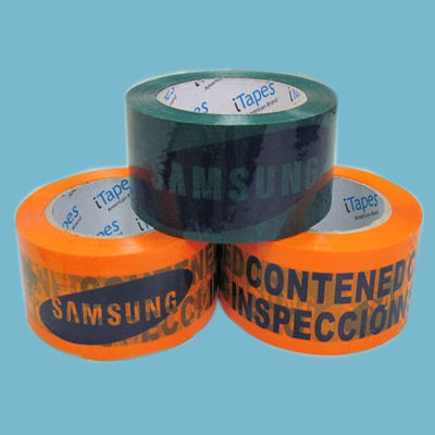 Chine Bande imprimée colorée adhésive acrylique adaptée aux besoins du client d'emballage pour l'expédition de marchandises fournisseur